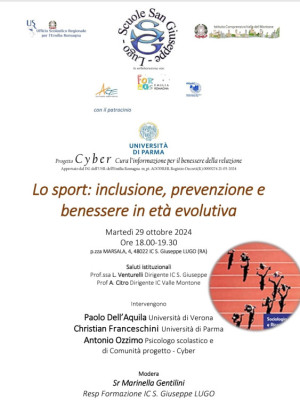 Martedì 29 Ottobre 2024 - "Lo sport: inclusione, prevenzione e benessere in età evolutiva"