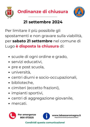 Scuole chiuse Sabato 21 Settembre 2024