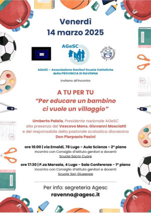 A tu per tu "per educare un bambino ci vuole un villaggio" incontro 14/03/2025